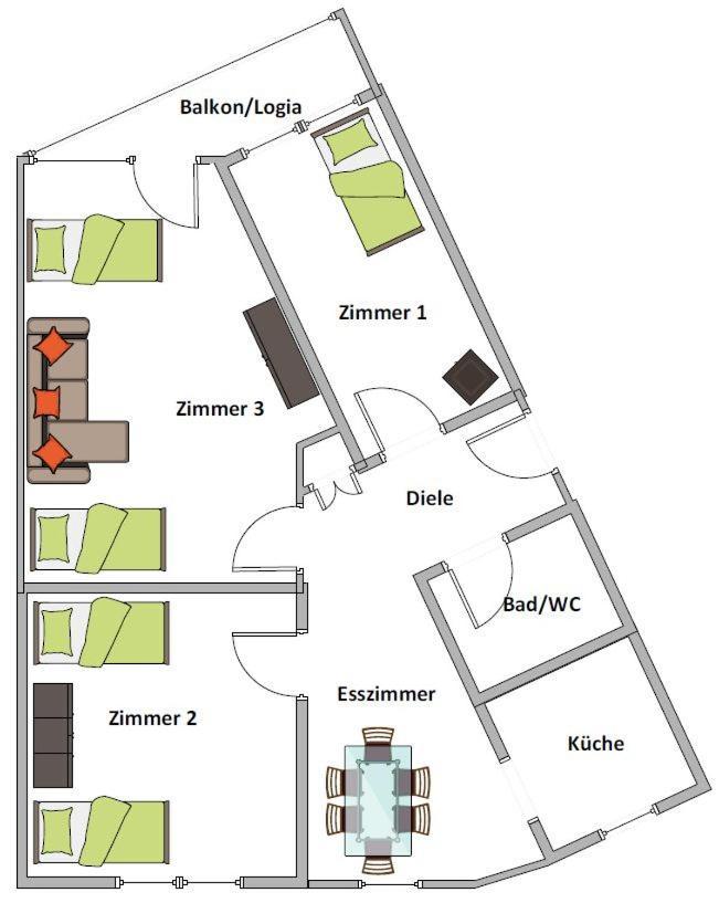 Duisburg Von Oben 3,5 Zimmer 8.Og Frisch Saniert Dış mekan fotoğraf